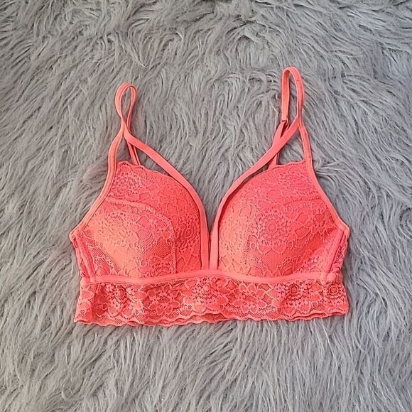 Pink by victoria secret‎ bright orange lightly lined bralette size xs - Picture 1 of 6